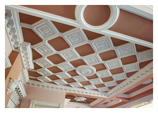 Special decorative ceiling of our own design.