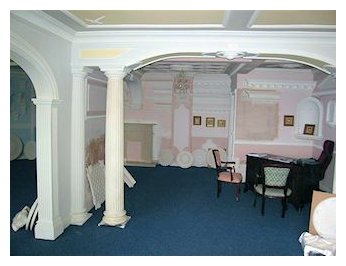 Formed across the full width of a lounge, 16ft wide with both half & full columns.
