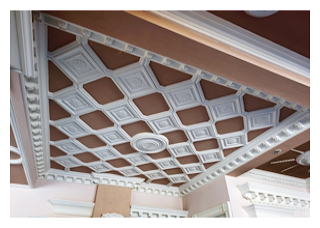 Special decorative ceiling of our own design.